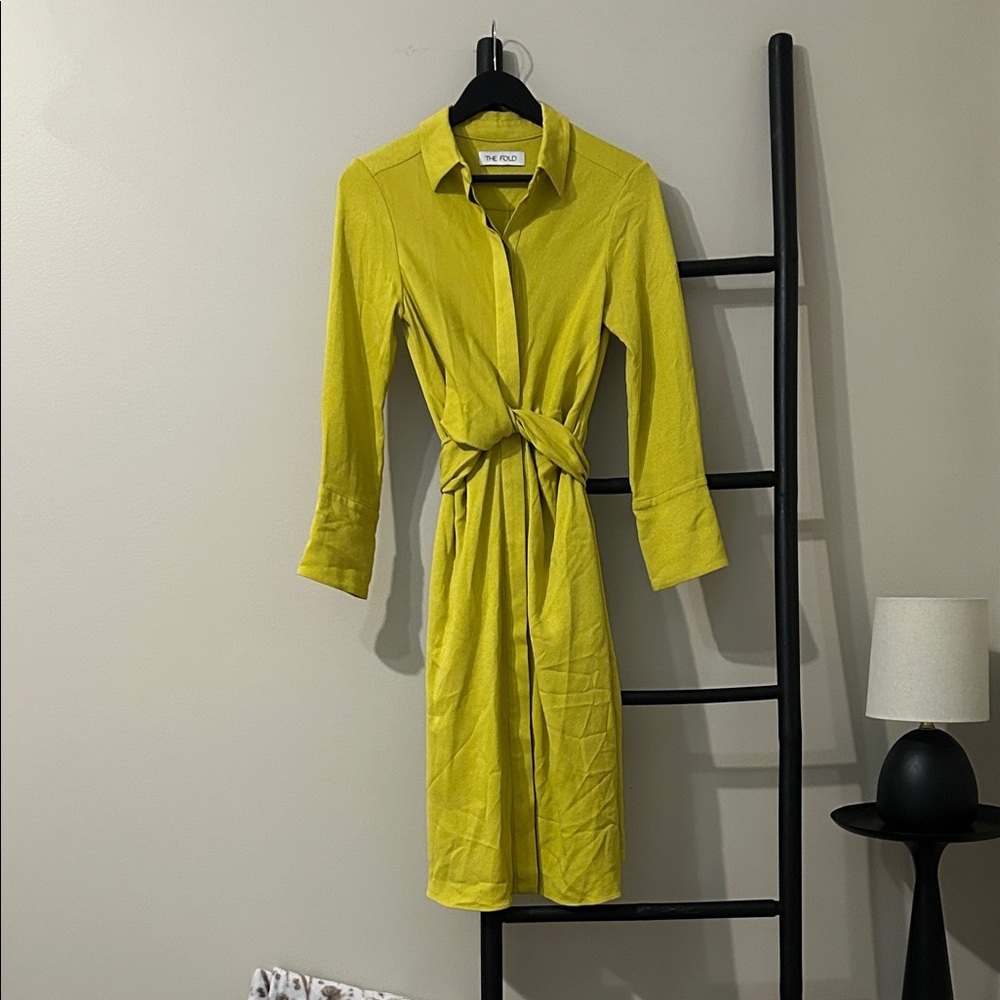 THE FOLD London Long Sleeve Yellow Dress